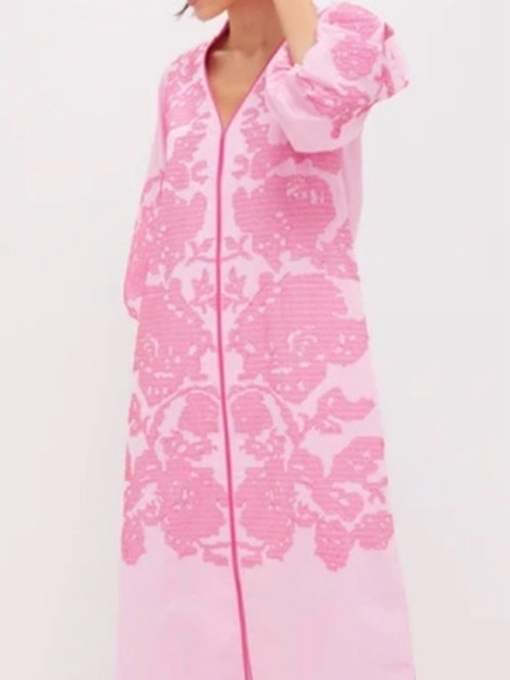 Hyacinth House Pink Floral Maxi Dress - Lightweight V-Neck Long Dress